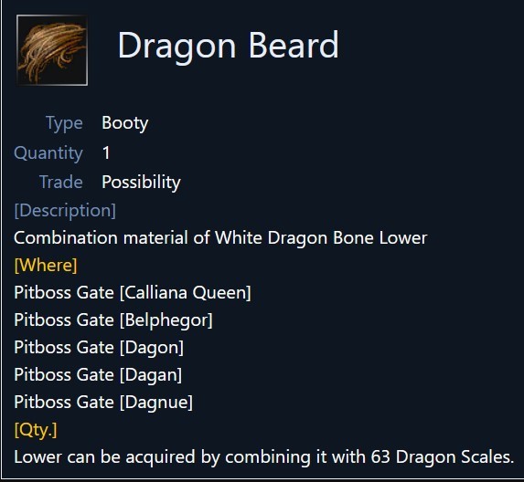 dragon beard - white dragon armor - rf online redfox