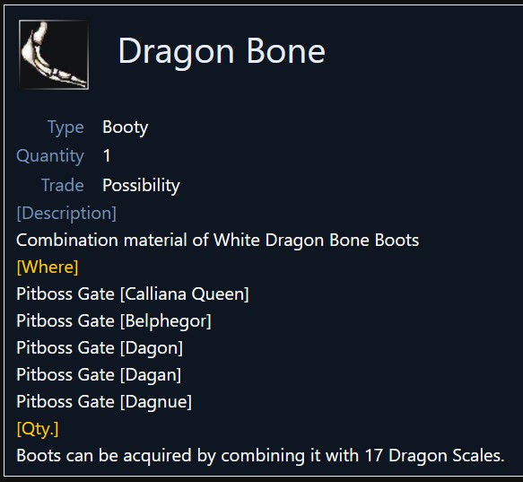 dragon bone item- white dragon armor - rf online redfox