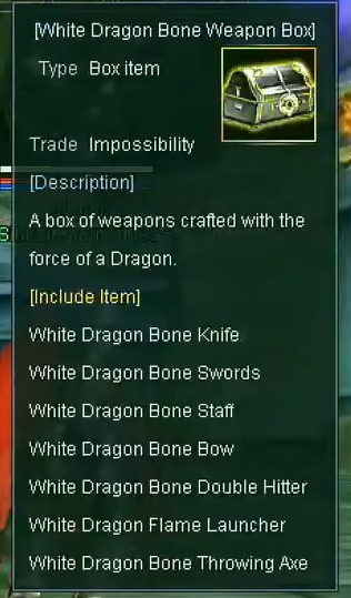 white dragon bone weapon bone in RF Online RedFox