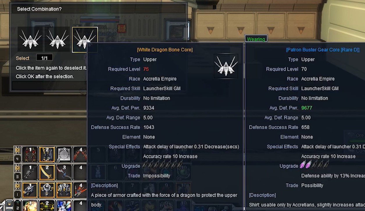 white dragon combination choose launcher armor