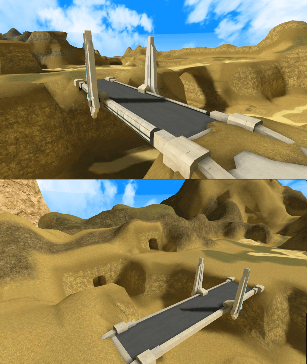First design of Accretia HQ bridges in 2002.