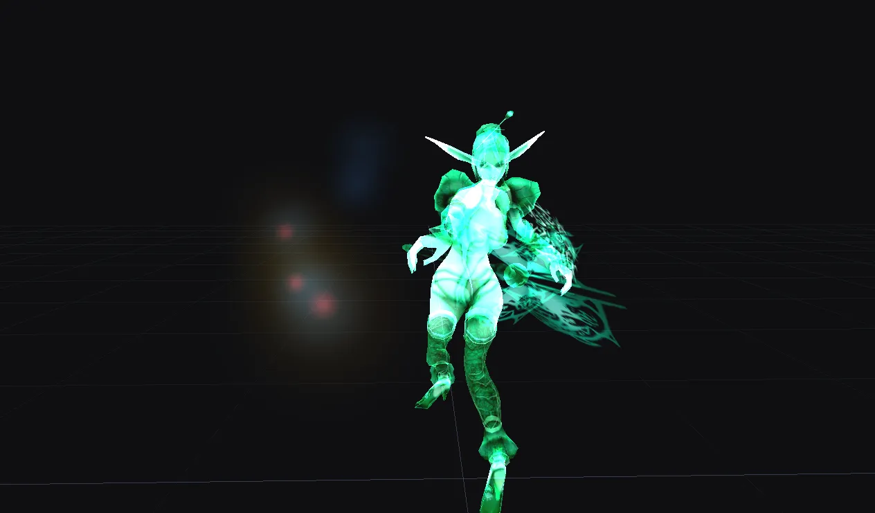 Elf Sorceress attacking with her wand