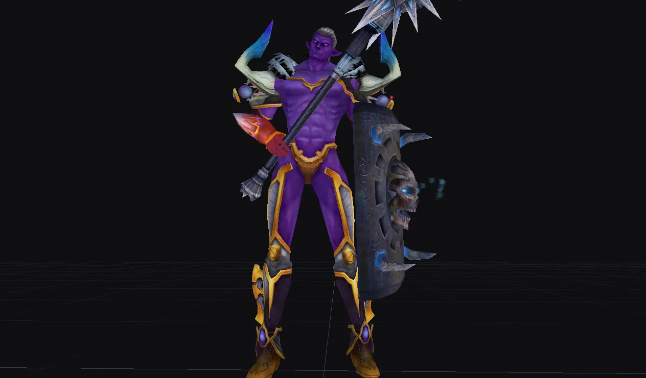 Elder Shield Guard taunting before attack