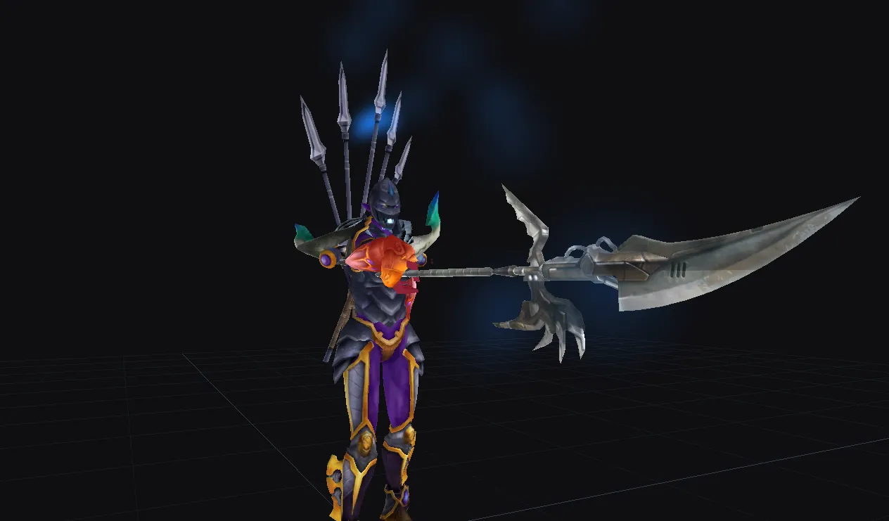 Elder Warlord using spear to attack