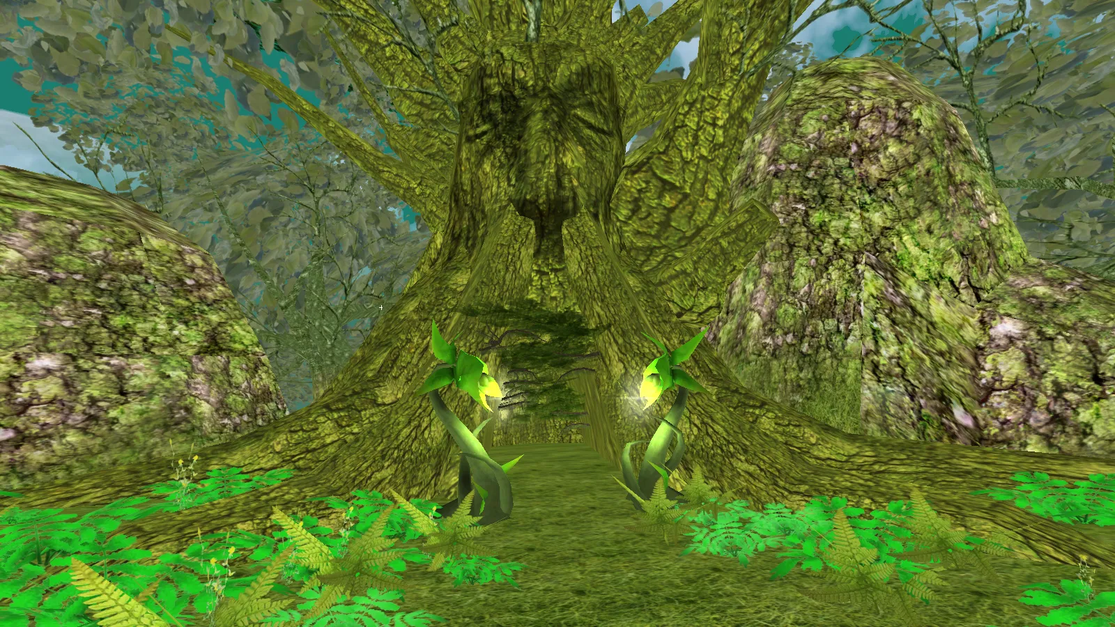 The Face Tree Entrance, go to next area = Elf Ruins.